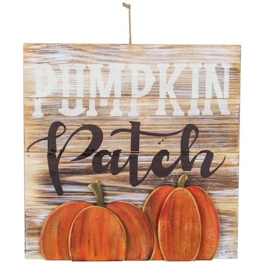 Pumpkin Patch Fall Harvest Wooden Wall Sign